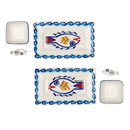 Handmade sicilian ceramic Sushi set Levante De Simone Pottery Handmade sicilian ceramic Sushi set Levante De Simone Pottery